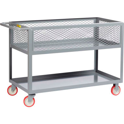 Little Giant® 12"D Shelf Truck w/Mesh Sides,1200 lbs., 24x36, 5" Poly Wheels