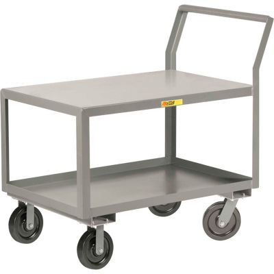 Little Giant® Sloped Handle HD Utility Cart, 2 Shlf, 3600 lb Cap., 24x36x28, 8" Phenolic Wheels