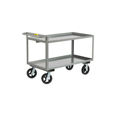 Little Giant® Merchandise Cart w/2 Tray Shelves, 2000 lb. Capacity, 36"L x 24"W x 34"H, Gray