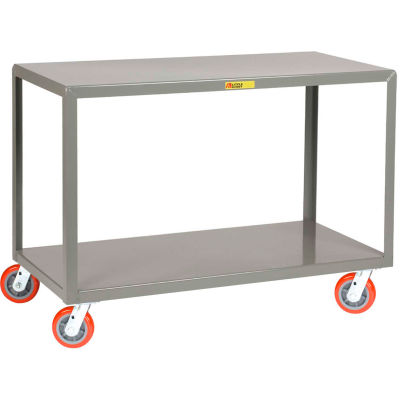 Little Giant® Mobile Table, 2 Shelves, 3600 lb Cap, 24x60, 4 Swivel Casters