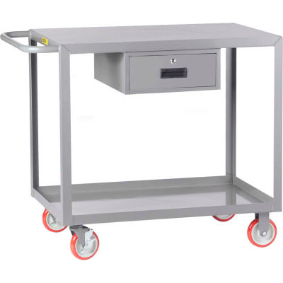Little Giant® Service Cart with Drawer LG-2436-BRK-DR, Flush Top, 24 x 36