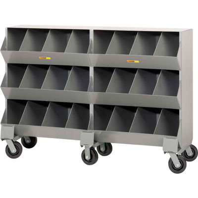 Little Giant® Heavy Duty Steel Mobile Storage Bins MS8-1564, 24 Openings 64"L x 20"W x 45-1/2"H