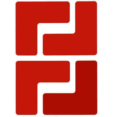 Brady® 104430 ToughStripe Floor Corner Marks, Polyester, 2"W, 20/Pack, Red