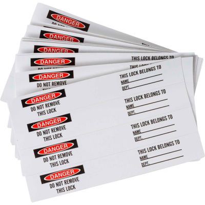 Brady® 121448 Lockout Labels Danger Do Not Remove This Lock, 40/Pkg, Vinyl, 3/4"W x 5"H