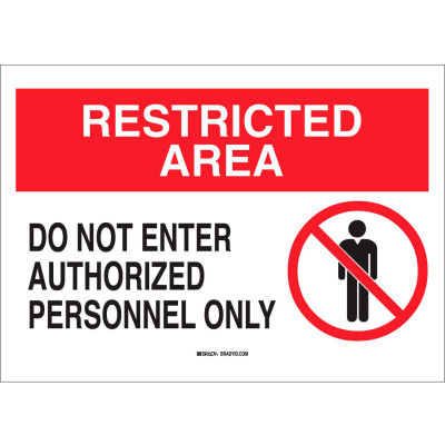 Signs | Informational | Brady® 95468 Restricted Area Do Not Enter ...