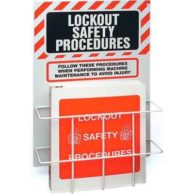 Brady® 99289 Lockout Procedure Station With Binder, Polystyrene, 14"W x 20"H