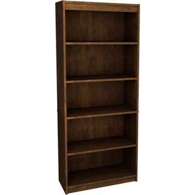 72" Bookcase with 5 Shelves in Chocolate