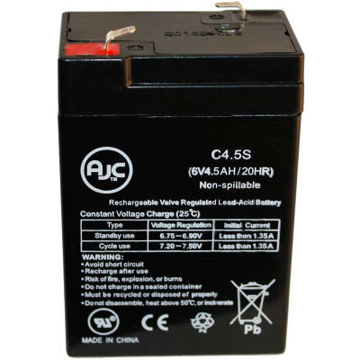 AJC® Universal Power 6 Volt 4.5 Ah (UB645) 6V 4.5Ah Alarm Battery