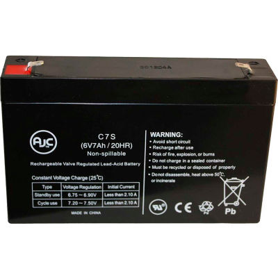 AJC®  B&B BP7-6 T1 6V 7Ah Sealed Lead Acid Battery