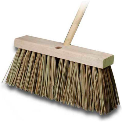 Palmyra 16"W Street Broom, Wood Handle