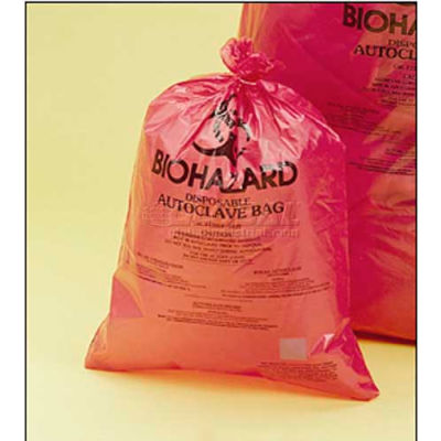 Bel-Art Red Biohazard Disposal Bags 131653748, 40-50 Gallon, 2.0 mil Thick, 37"W x 48"H, 100/PK