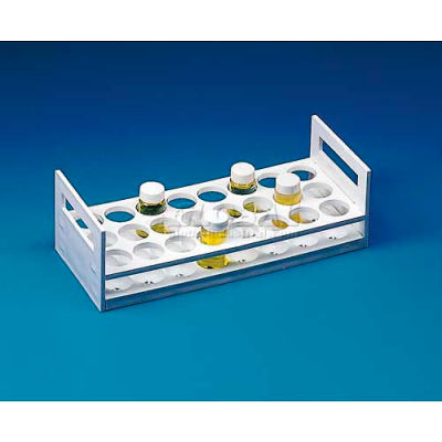 Bel-Art Scintillation Vial Rack 185120000, Polypropylene, For 30mm Tubes, 24 Places, White, 1/PK