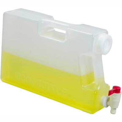 Bel-Art Book Bottle with Spigot 118620005, Polypropylene, 5 Liters, 3-3/8" x 9-1/2" x 14-3/4", 1/PK