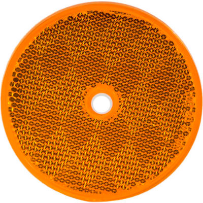 Buyers 3.1875" Amber Round DOT Bolt-On Reflectors - 5623317 - Pkg Qty 10