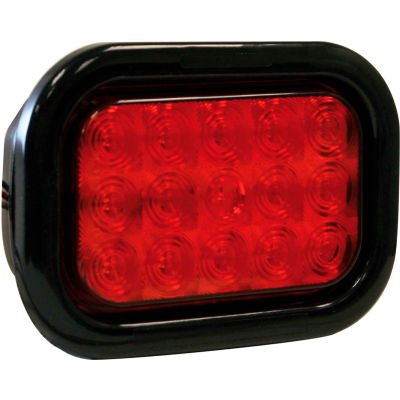 Buyers 5.33" Red Rectangular Stop/Turn/Tail Light Kit With 15 LED - 5625115