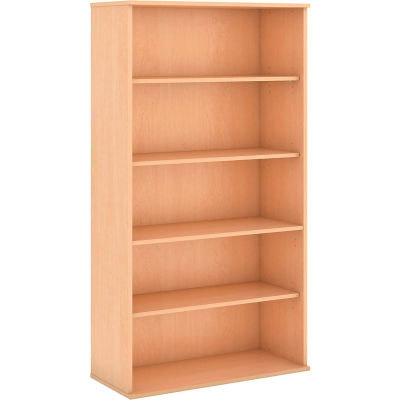 Bush® 72"H 5 Shelf Bookcase Natural Maple