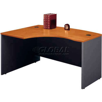 Bush Furniture Left Hand Wood Desk with Bow Front - 42" Natural Cherry - Series C