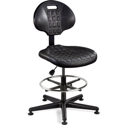 Bevco 7500-BLK Everlast Polyurethane Chair, Black Nylon Base, Mushroom Glides