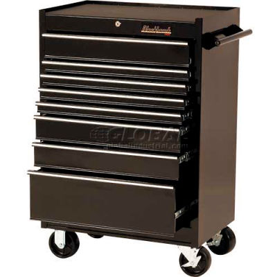 Blackhawk 92708R 27"W X 18"D X 41-1/2"H 8 Drawer Black Roller Cabinet