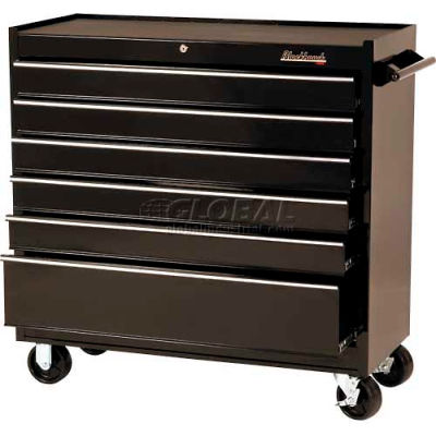 Blackhawk 94106R 41"W X 18"D X 41-1/2"H 6 Drawer Black Roller Cabinet