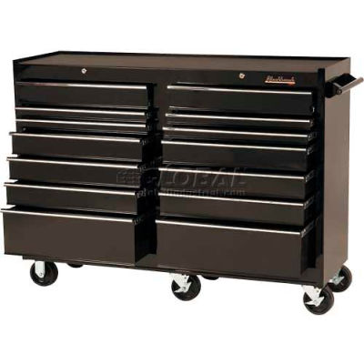 Blackhawk 95414R 54"W X 18"D X 41-1/2"H 14 Drawer Black Roller Cabinet