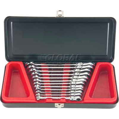 Blackhawk BW-3250L 12 Piece Metric Locking Flex-Head Ratchet Wrench Set, 12 Pt