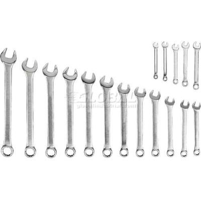 Blackhawk MF-017M 17 Piece Satin Metric Combination Wrench Set, 12 Point