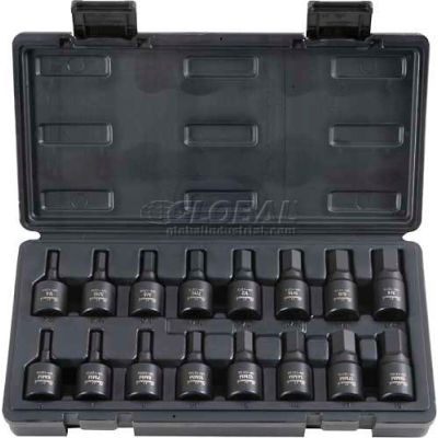 Blackhawk UH-1216CS 1/2" Drive 16 Piece 1/4-3/4" & 6-19MM Hex Bit Impact Socket Set