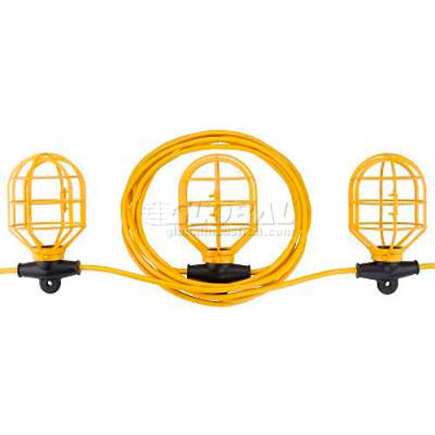 Bayco® SL-7408 Indoor/Outdoor Plastic String Light, 100' Cord, 10 Sockets, 14/2 GA, Yellow