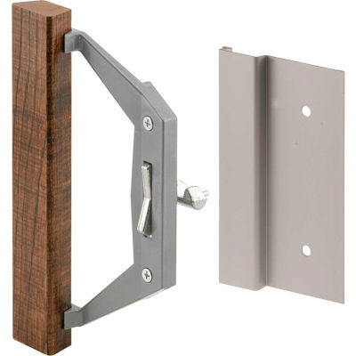 Prime-Line C 1186 Sliding Door Handle Set, Wood Handle, Trimview