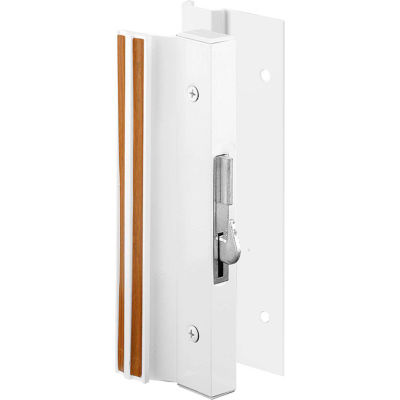 Prime-Line C 1203 Sliding Glass Door Handle Lock, Hook Style, Surface Mount, White, Aluminum