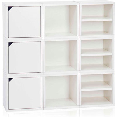 Way Basics Stackable 9 Cube Storage, White