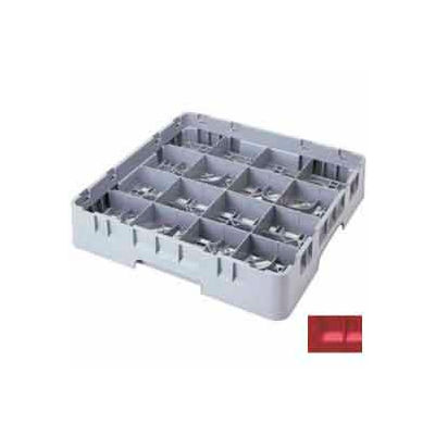 Cambro 16S534163 - Camrack Glass Rack 16 Compartments 6-1/8" Max. Height Red NSF - Pkg Qty 4