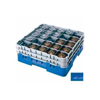 Cambro 25S1058168 - Camrack Glass Rack Low Profile 25 Compartments 11" Max. Height Blue NSF - Pkg Qty 2