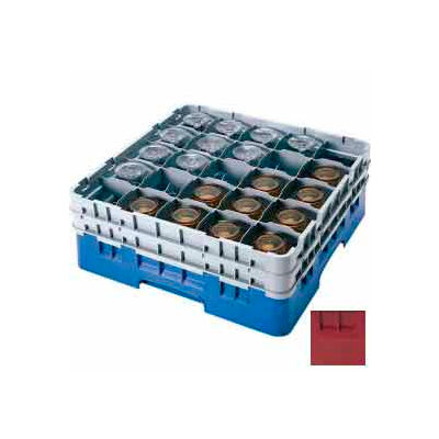 Cambro 25S738416 - Camrack Glass Rack Low Profile 25 Compartments 7-3/4" Max. Height Cranberry - Pkg Qty 3