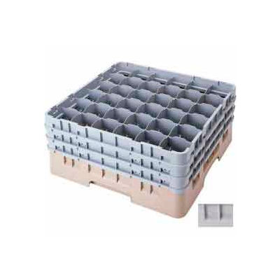 Cambro 36S434151 - Camrack Glass Rack Low Profile 36 Compartments 5-1/4" Max. Height Soft Gray - Pkg Qty 4