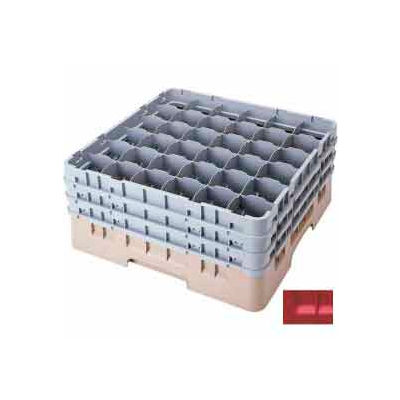 Cambro 36S434163 - Camrack Glass Rack Low Profile 36 Compartments 5-1/4" Max. Height Red - Pkg Qty 4