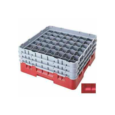 Cambro 49S638163 - Camrack Glass Rack 49 Compartments 6-7/8" Max. Height, Red, NSF - Pkg Qty 3