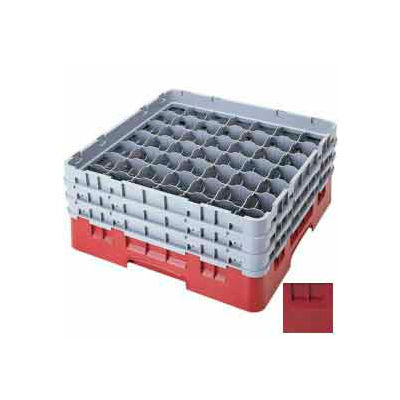 Cambro 49S800416 - Camrack Glass Rack 49 Compartments 8-1/2" Max. Height, Cranberry, NSF - Pkg Qty 2