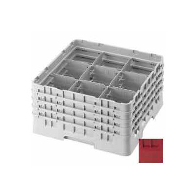 Cambro 9S318416 - Camrack Glass Rack 9 Compartments 3-5/8" Max. Height Cranberry NSF - Pkg Qty 5