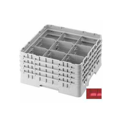 Cambro 9S638163 - Camrack Glass Rack 9 Compartments 6-7/8" Max. Height Red NSF - Pkg Qty 3