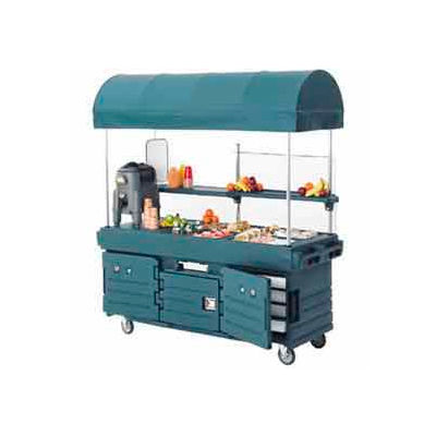 Cambro KVC854C426 - CamKiosk Cart 4 Pan Wells & Canopy, 85 x 33-1/2 x 94, Granite Gray Top & Doors