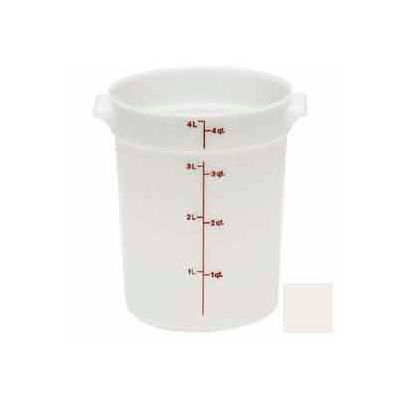 Cambro RFS4148 - Storage Container, Round, 4 Qt., 8-3/16" Dia. x 8-9/16"H, White, Polyethylene - Pkg Qty 12