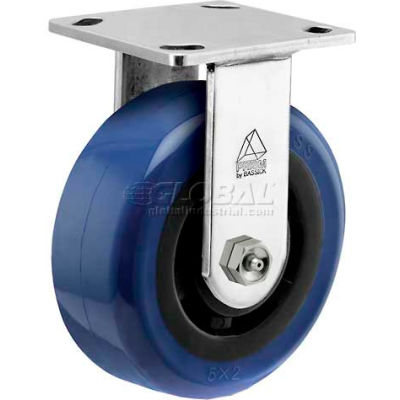 Bassick® Prism Stainless Steel Rigid Caster - Eagle Urethane - 6" Dia.