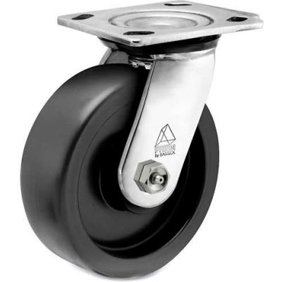 Bassick® Prism Stainless Steel Swivel Caster - Polyolefin - 5" Dia.