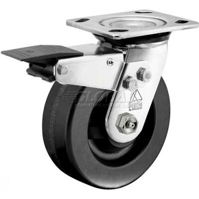 Bassick® Prism Stainless Steel Total Lock Swivel Caster - Phenolic - 5" Dia.