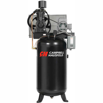 Campbell Hausfeld® CE7001,7.5 HP,Two-Stage Comp.,80 Gal,Vert,175 PSI,25 CFM,3-PH 208-230/460V