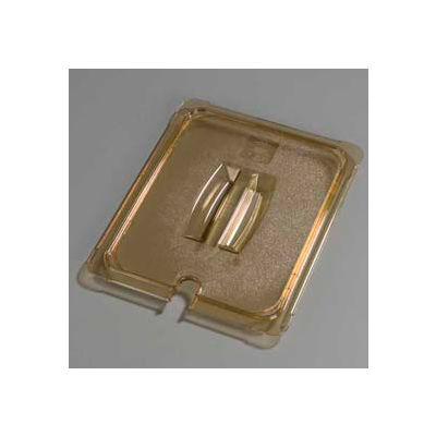 Carlisle 10431U13 - Topnotch® Universal Handled Notched Lid 12-3/4" x 10-3/8", Amber - Pkg Qty 6