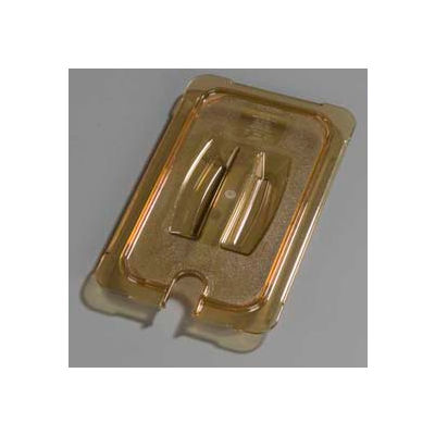 Carlisle 10471U13 - Topnotch® Universal Handled Notched Lid 12-3/4" x 7", Amber - Pkg Qty 6