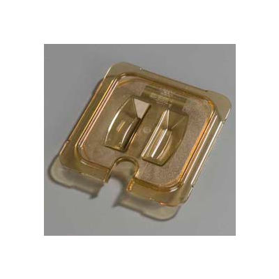 Carlisle 10511U13 - Topnotch® Universal Handled Notched Lid 6-3/4" x 6-3/8", Amber - Pkg Qty 6